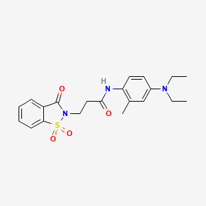 molecular formula C21H25N3O4S B2564748 N-(4-(diethylamino)-2-methylphenyl)-3-(1,1-dioxido-3-oxobenzo[d]isothiazol-2(3H)-yl)propanamide CAS No. 899954-86-0