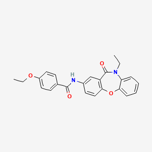 molecular formula C24H22N2O4 B2564765 4-ethoxy-N-(10-ethyl-11-oxo-10,11-dihydrodibenzo[b,f][1,4]oxazepin-2-yl)benzamide CAS No. 921890-41-7