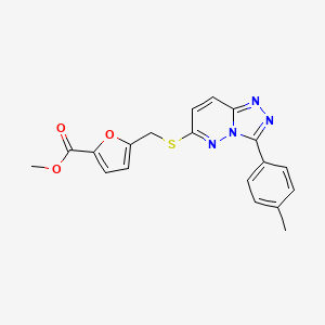 molecular formula C19H16N4O3S B2564779 5-(((3-(对甲苯基)-[1,2,4]三唑并[4,3-b]哒嗪-6-基)硫代)甲基)呋喃-2-羧酸甲酯 CAS No. 852375-94-1