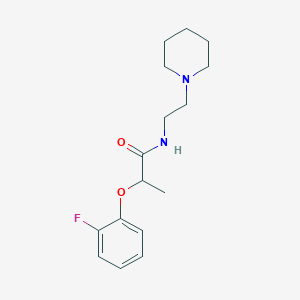 molecular formula C16H23FN2O2 B256479 2-(2-fluorophenoxy)-N-[2-(piperidin-1-yl)ethyl]propanamide 