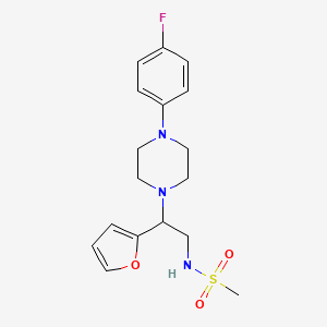 molecular formula C17H22FN3O3S B2564803 N-[2-[4-(4-氟苯基)哌嗪-1-基]-2-(2-呋喃基)乙基]甲磺酰胺 CAS No. 877648-24-3