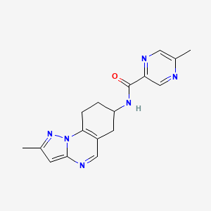 molecular formula C17H18N6O B2564807 5-methyl-N-{2-methyl-6H,7H,8H,9H-pyrazolo[1,5-a]quinazolin-7-yl}pyrazine-2-carboxamide CAS No. 2097919-07-6