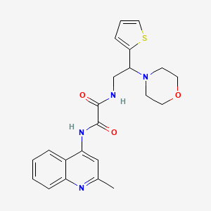 molecular formula C22H24N4O3S B2564808 N1-(2-甲基喹啉-4-基)-N2-(2-吗啉-2-(噻吩-2-基)乙基)草酰胺 CAS No. 942012-11-5