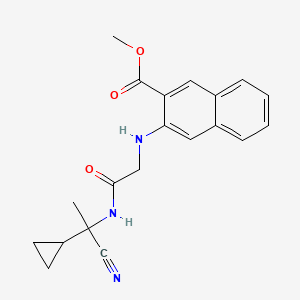molecular formula C20H21N3O3 B2564825 Methyl 3-({[(1-cyano-1-cyclopropylethyl)carbamoyl]methyl}amino)naphthalene-2-carboxylate CAS No. 1427648-40-5