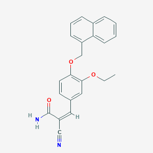 molecular formula C23H20N2O3 B2564832 (Z)-2-cyano-3-[3-ethoxy-4-(naphthalen-1-ylmethoxy)phenyl]prop-2-enamide CAS No. 355395-02-7
