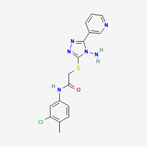 molecular formula C16H15ClN6OS B2564833 2-{[4-amino-5-(pyridin-3-yl)-4H-1,2,4-triazol-3-yl]sulfanyl}-N-(3-chloro-4-methylphenyl)acetamide CAS No. 728892-82-8