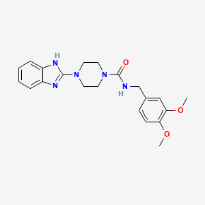 molecular formula C21H25N5O3 B2564834 4-(1H-苯并[d]咪唑-2-基)-N-(3,4-二甲氧基苄基)哌嗪-1-甲酰胺 CAS No. 1208529-32-1