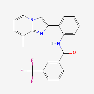 molecular formula C22H16F3N3O B2564837 N-(2-(8-methylimidazo[1,2-a]pyridin-2-yl)phenyl)-3-(trifluoromethyl)benzamide CAS No. 1795472-05-7