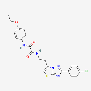 molecular formula C22H20ClN5O3S B2564838 N1-(2-(2-(4-chlorophenyl)thiazolo[3,2-b][1,2,4]triazol-6-yl)ethyl)-N2-(4-ethoxyphenyl)oxalamide CAS No. 894037-82-2