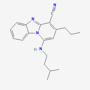 molecular formula C20H24N4 B2564844 1-[(3-Methylbutyl)amino]-3-propylpyrido[1,2-a]benzimidazole-4-carbonitrile CAS No. 612523-04-3
