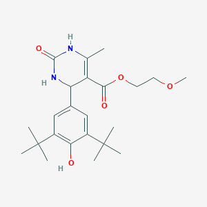 molecular formula C23H34N2O5 B256485 2-Methoxyethyl 4-(3,5-di-tert-butyl-4-hydroxyphenyl)-6-methyl-2-oxo-1,2,3,4-tetrahydropyrimidine-5-carboxylate 