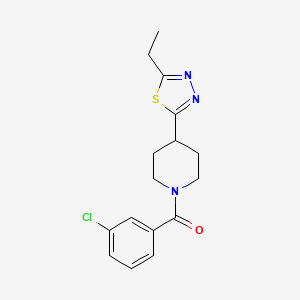 (3-Chlorophenyl)(4-(5-ethyl-1,3,4-thiadiazol-2-yl)piperidin-1-yl)methanone