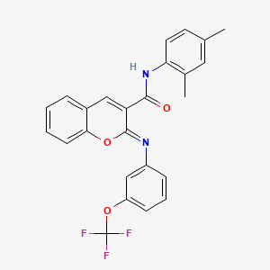 (2Z)-N-(2,4-dimethylphenyl)-2-{[3-(trifluoromethoxy)phenyl]imino}-2H-chromene-3-carboxamide