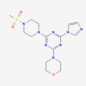 2-(1H-imidazol-1-yl)-4-(4-methanesulfonylpiperazin-1-yl)-6-(morpholin-4-yl)-1,3,5-triazine