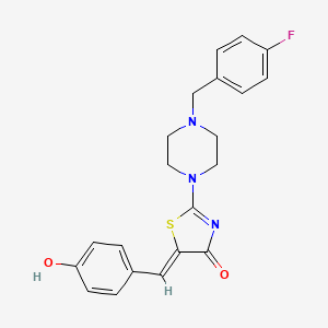 molecular formula C21H20FN3O2S B2564868 (Z)-2-(4-(4-fluorobenzyl)piperazin-1-yl)-5-(4-hydroxybenzylidene)thiazol-4(5H)-one CAS No. 941947-58-6