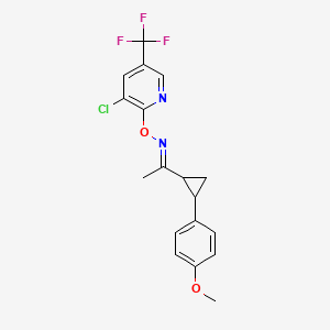 B2564873 1-[2-(4-methoxyphenyl)cyclopropyl]-1-ethanone O-[3-chloro-5-(trifluoromethyl)-2-pyridinyl]oxime CAS No. 341966-79-8