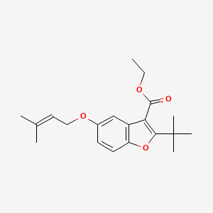 B2564887 Ethyl 2-tert-butyl-5-[(3-methylbut-2-en-1-yl)oxy]-1-benzofuran-3-carboxylate CAS No. 384802-63-5