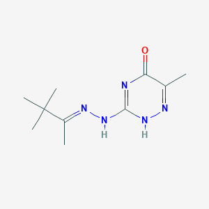 3-[(2E)-2-(3,3-dimethylbutan-2-ylidene)hydrazinyl]-6-methyl-2H-1,2,4-triazin-5-one