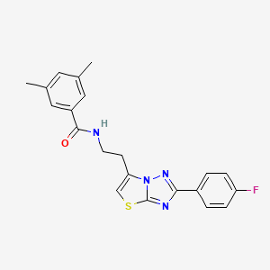 molecular formula C21H19FN4OS B2564890 N-(2-(2-(4-氟苯基)噻唑并[3,2-b][1,2,4]三唑-6-基)乙基)-3,5-二甲基苯甲酰胺 CAS No. 894048-76-1