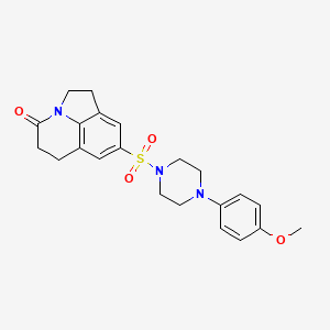 molecular formula C22H25N3O4S B2564896 8-((4-(4-甲氧基苯基)哌嗪-1-基)磺酰基)-5,6-二氢-1H-吡咯并[3,2,1-ij]喹啉-4(2H)-酮 CAS No. 898462-78-7