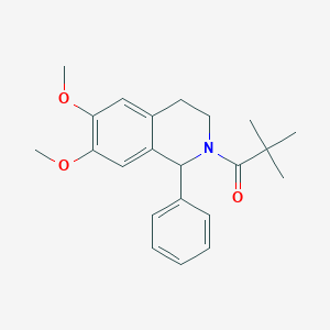 molecular formula C22H27NO3 B256490 2-(2,2-Dimethylpropanoyl)-6,7-dimethoxy-1-phenyl-1,2,3,4-tetrahydroisoquinoline 