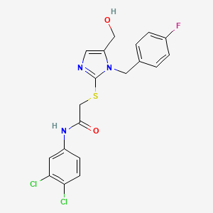 N-(3,4-dichlorophenyl)-2-((1-(4-fluorobenzyl)-5-(hydroxymethyl)-1H-imidazol-2-yl)thio)acetamide