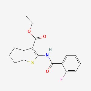 molecular formula C17H16FNO3S B2564933 2-[(2-氟苯甲酰基)氨基]-5,6-二氢-4H-环戊并[b]噻吩-3-羧酸乙酯 CAS No. 307536-69-2