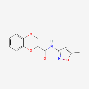 molecular formula C13H12N2O4 B2564939 1,4-Benzodioxine-2-carboxamide, 2,3-dihydro-N-(5-methyl-3-isoxazolyl)- CAS No. 681170-13-8