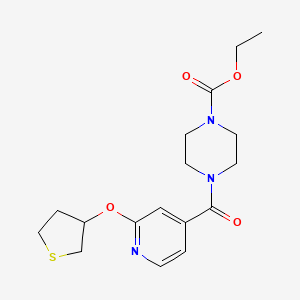 molecular formula C17H23N3O4S B2564957 乙基4-(2-((四氢噻吩-3-基)氧基)异烟酰基)哌嗪-1-羧酸酯 CAS No. 2034432-97-6