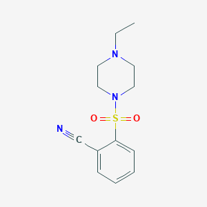 molecular formula C13H17N3O2S B256496 2-[(4-Ethylpiperazin-1-yl)sulfonyl]benzonitrile 