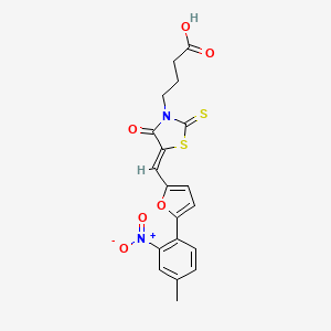 B2564961 (Z)-4-(5-((5-(4-methyl-2-nitrophenyl)furan-2-yl)methylene)-4-oxo-2-thioxothiazolidin-3-yl)butanoic acid CAS No. 613224-23-0