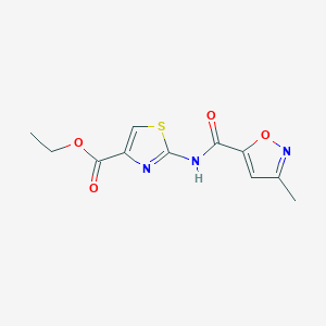 molecular formula C11H11N3O4S B2564966 2-(3-甲基异恶唑-5-甲酰胺基)噻唑-4-甲酸乙酯 CAS No. 946318-45-2