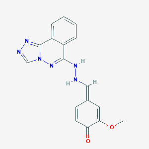 molecular formula C17H14N6O2 B256497 (4E)-2-methoxy-4-[[2-([1,2,4]triazolo[3,4-a]phthalazin-6-yl)hydrazinyl]methylidene]cyclohexa-2,5-dien-1-one 