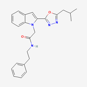 2-(2-(5-isobutyl-1,3,4-oxadiazol-2-yl)-1H-indol-1-yl)-N-phenethylacetamide