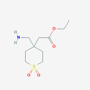 Ethyl 2-[4-(aminomethyl)-1,1-dioxothian-4-yl]acetate