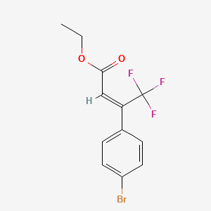 molecular formula C12H10BrF3O2 B2564985 Ethyl 3-(4-bromophenyl)-4,4,4-trifluorobut-2-enoate CAS No. 2122856-65-7