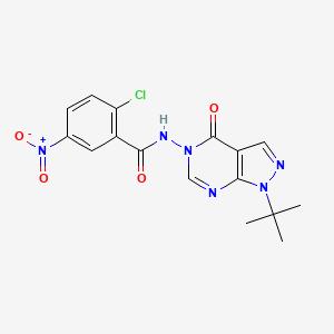 N-(1-(tert-butyl)-4-oxo-1H-pyrazolo[3,4-d]pyrimidin-5(4H)-yl)-2-chloro-5-nitrobenzamide
