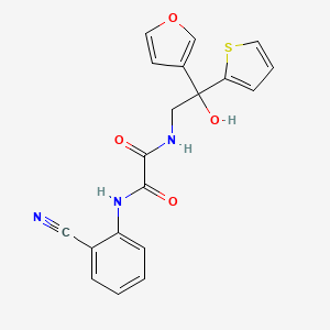 molecular formula C19H15N3O4S B2564991 N1-(2-cyanophenyl)-N2-(2-(furan-3-yl)-2-hydroxy-2-(thiophen-2-yl)ethyl)oxalamide CAS No. 2034491-31-9
