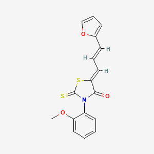 molecular formula C17H13NO3S2 B2565002 (Z)-5-((E)-3-(furan-2-yl)allylidene)-3-(2-methoxyphenyl)-2-thioxothiazolidin-4-one CAS No. 849028-25-7