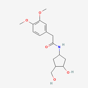 molecular formula C16H23NO5 B2565007 2-(3,4-二甲氧基苯基)-N-(3-羟基-4-(羟甲基)环戊基)乙酰胺 CAS No. 1421445-36-4