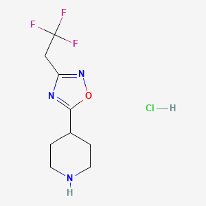 molecular formula C9H13ClF3N3O B2565011 盐酸4-[3-(2,2,2-三氟乙基)-1,2,4-恶二唑-5-基]哌啶 CAS No. 1351499-79-0