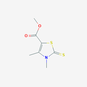 molecular formula C7H9NO2S2 B2565014 Methyl 3,4-dimethyl-2-thioxo-2,3-dihydro-1,3-thiazole-5-carboxylate CAS No. 473827-75-7
