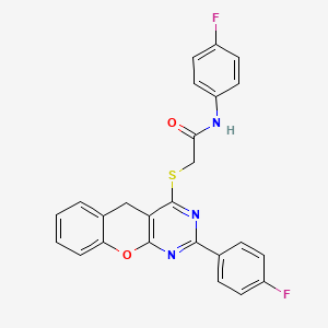 N-(4-fluorophenyl)-2-((2-(4-fluorophenyl)-5H-chromeno[2,3-d]pyrimidin-4-yl)thio)acetamide