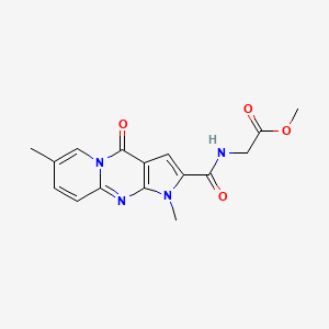 methyl 2-({6,12-dimethyl-2-oxo-1,6,8-triazatricyclo[7.4.0.0^{3,7}]trideca-3(7),4,8,10,12-pentaen-5-yl}formamido)acetate