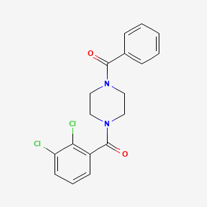 molecular formula C18H16Cl2N2O2 B2565029 1-苯甲酰-4-(2,3-二氯苯甲酰)哌嗪 CAS No. 672925-41-6