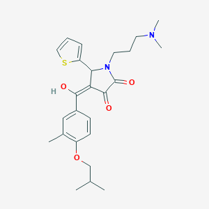 molecular formula C25H32N2O4S B256503 1-[3-(dimethylamino)propyl]-3-hydroxy-4-(4-isobutoxy-3-methylbenzoyl)-5-(2-thienyl)-1,5-dihydro-2H-pyrrol-2-one 