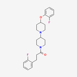 molecular formula C25H30F2N2O2 B2565030 1-(4-(2-Fluorophenoxy)-[1,4'-bipiperidin]-1'-yl)-3-(2-fluorophenyl)propan-1-one CAS No. 1705311-20-1