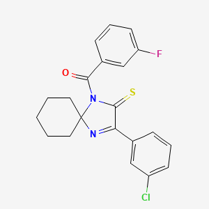 3-(3-Chlorophenyl)-1-(3-fluorobenzoyl)-1,4-diazaspiro[4.5]dec-3-ene-2-thione
