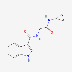 molecular formula C14H15N3O2 B2565034 N-cyclopropyl-2-[(1H-indol-3-yl)formamido]acetamide CAS No. 1155605-70-1