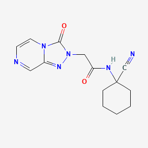 molecular formula C14H16N6O2 B2565036 N-(1-cyanocyclohexyl)-2-{3-oxo-2H,3H-[1,2,4]triazolo[4,3-a]pyrazin-2-yl}acetamide CAS No. 1797118-36-5